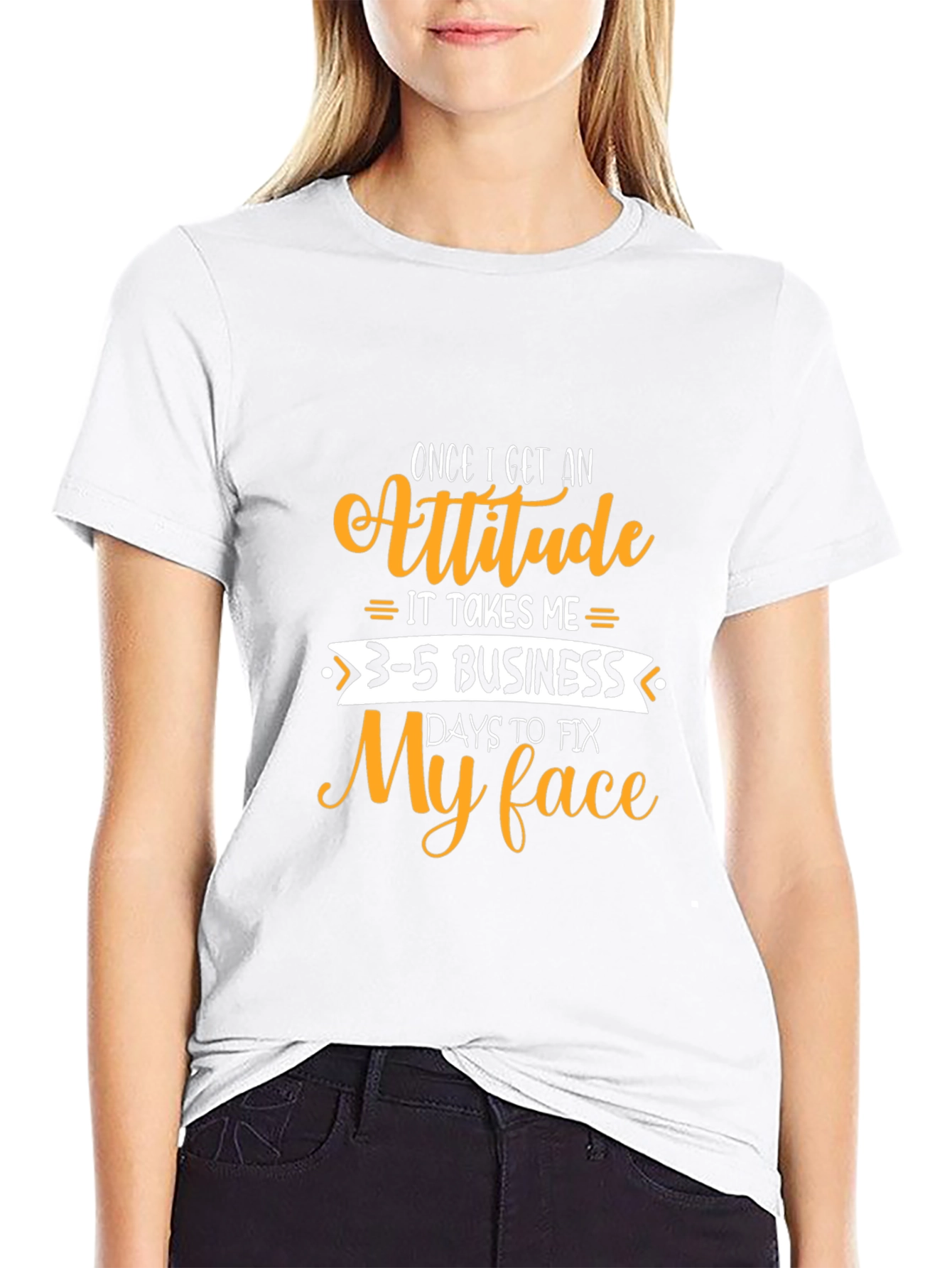 Camiseta Negra con Diseño Gracioso Actitud