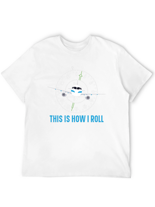 Camiseta Negra con Diseño de Avión y Brújula