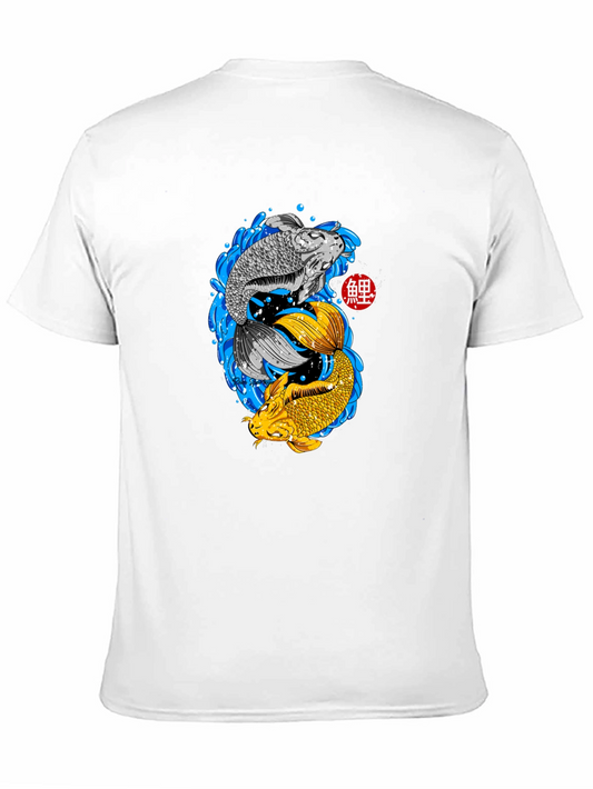 Camiseta Negra con Diseño Koi Yin Yang
