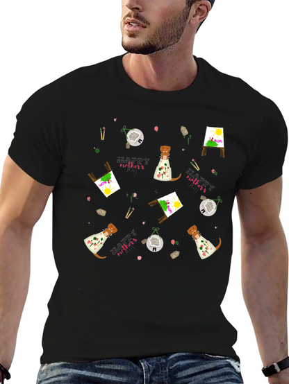 Camiseta Negra con Diseño Día de la Madre Artístico