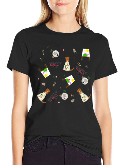Camiseta Negra con Diseño Día de la Madre Artístico
