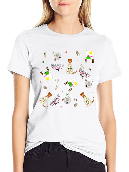 Camiseta Negra con Diseño Día de la Madre Artístico
