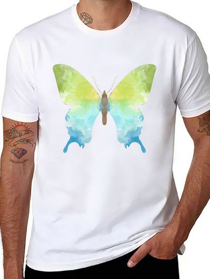 Camiseta Negra con Diseño de Mariposa Acuarela