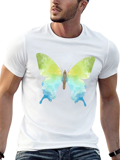 Camiseta Negra con Diseño de Mariposa Acuarela