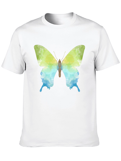 Camiseta Negra con Diseño de Mariposa Acuarela
