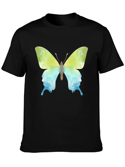 Camiseta Negra con Diseño de Mariposa Acuarela