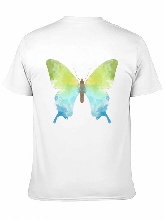 Camiseta Negra con Diseño de Mariposa Acuarela