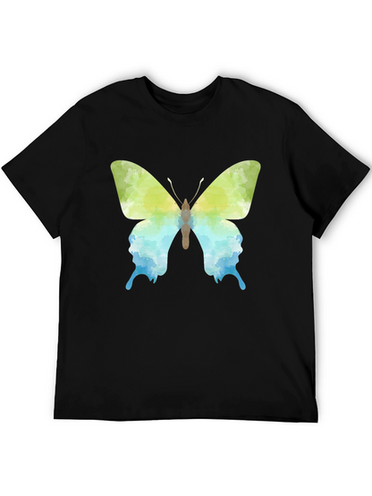 Camiseta Negra con Diseño de Mariposa Acuarela