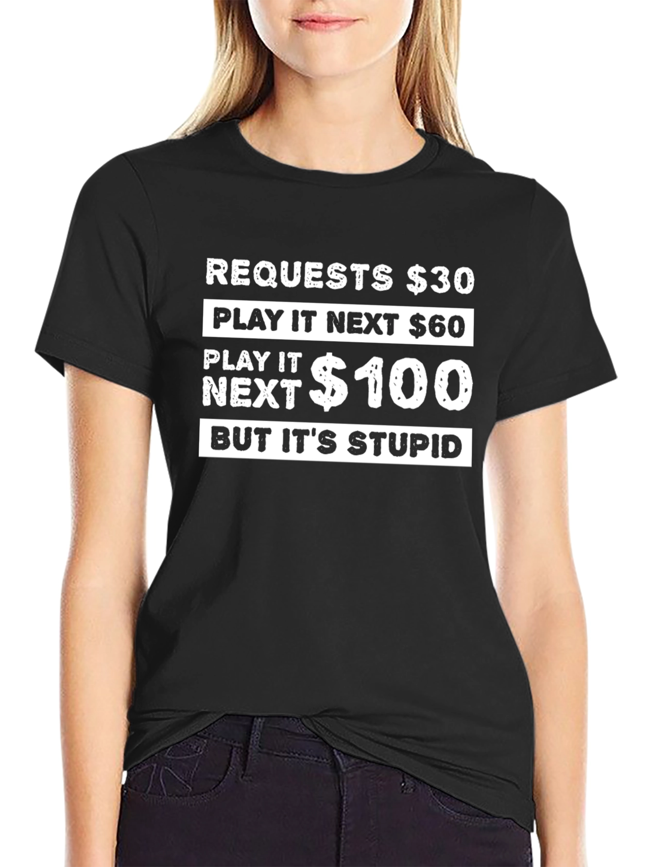Camiseta Negra: ¡El Juego Estúpido!