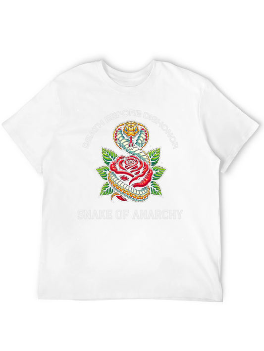 Camiseta Negra: Serpiente y Rosa - Anarquía