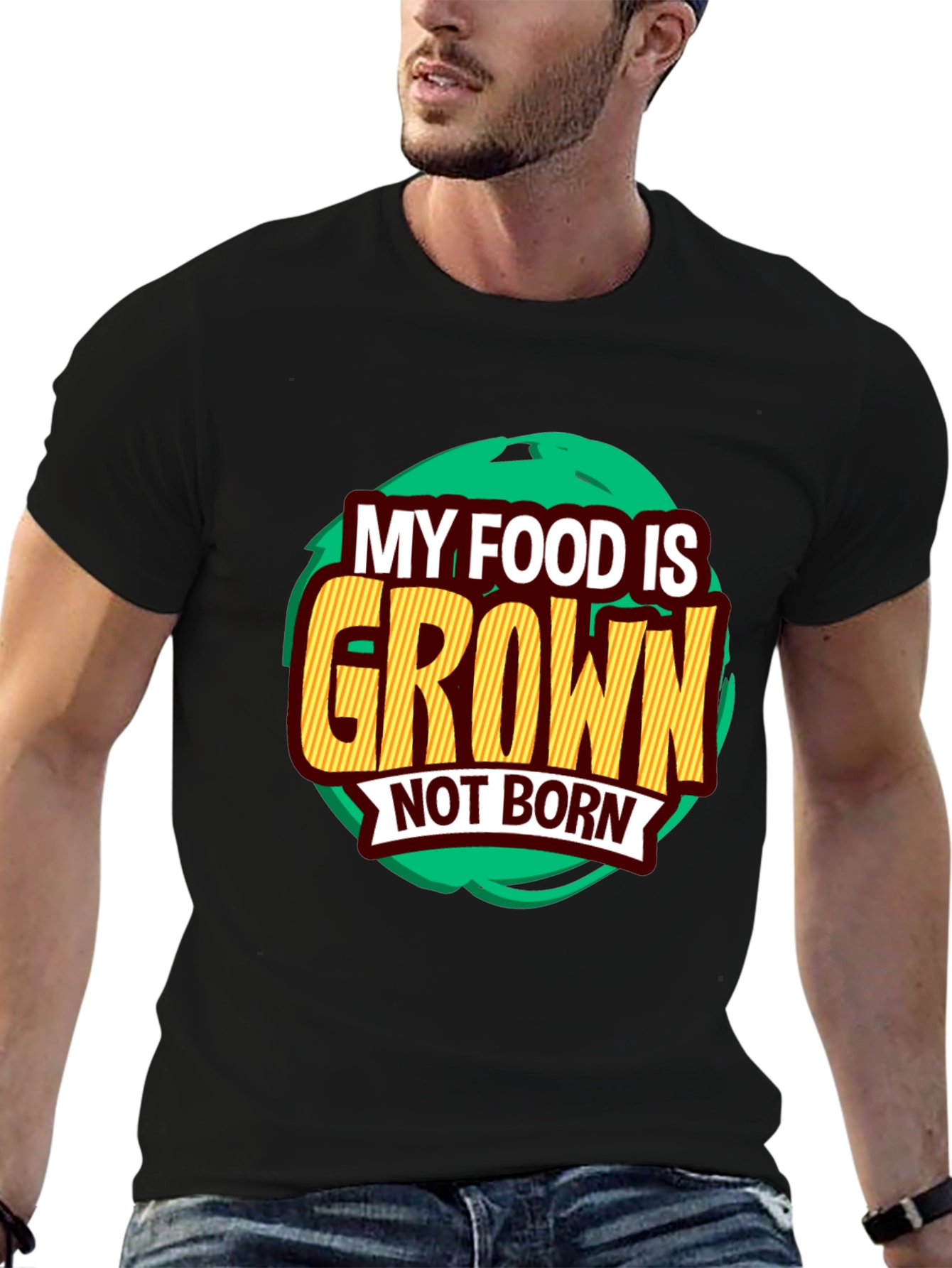 Camiseta Vegana: Mi Comida es Cultivada No Nacida