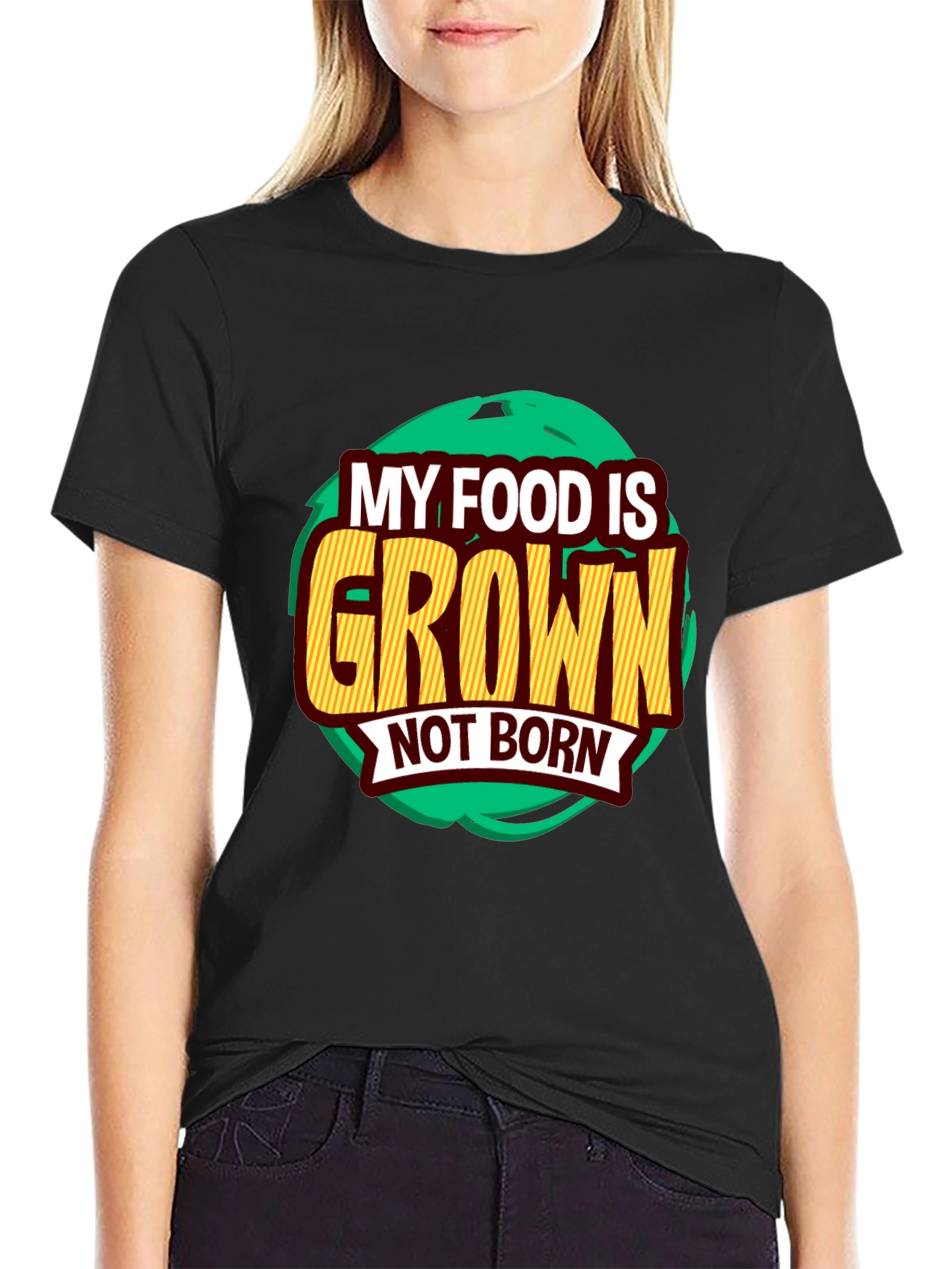 Camiseta Vegana: Mi Comida es Cultivada No Nacida
