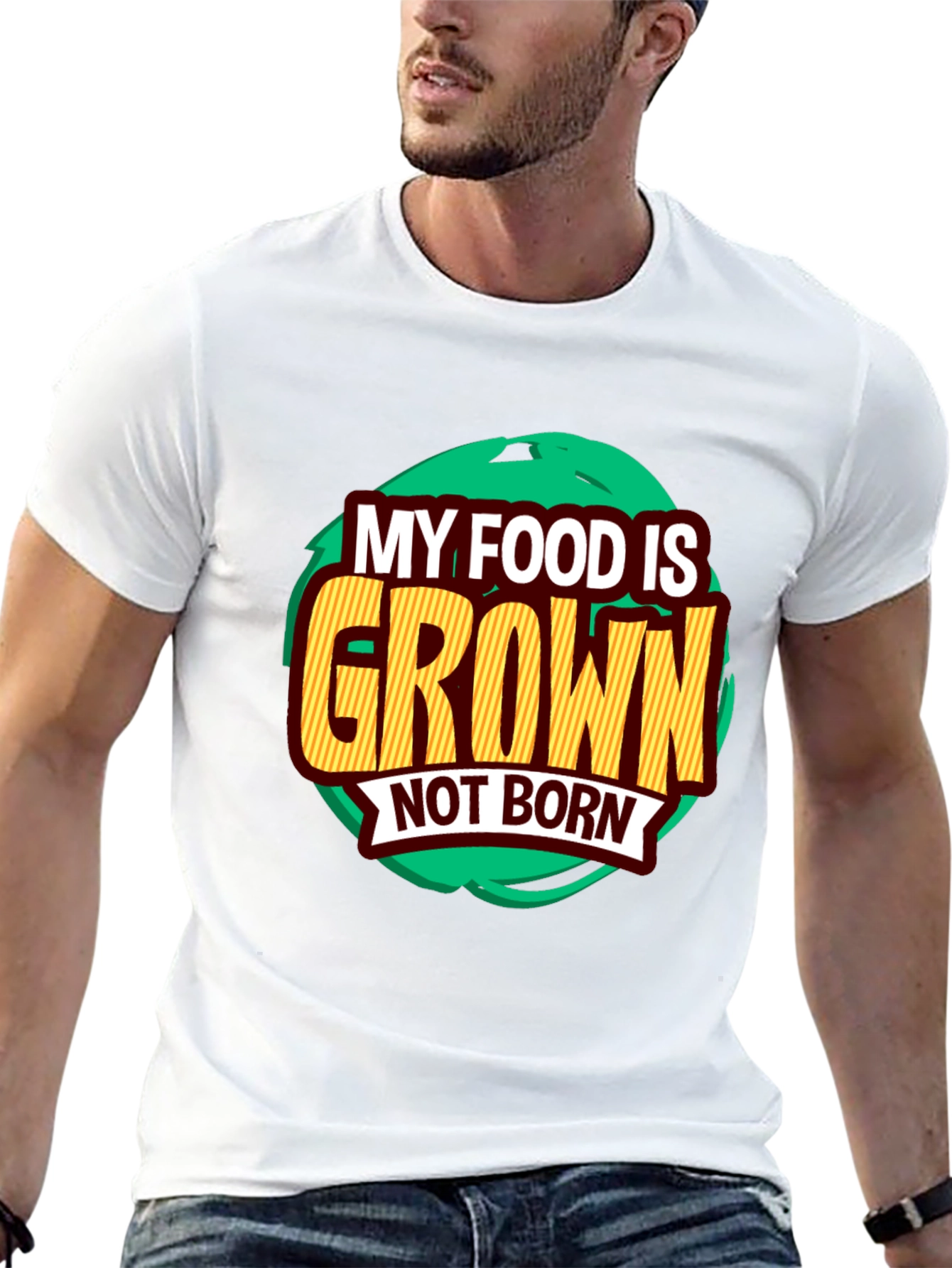 Camiseta Vegana: Mi Comida es Cultivada No Nacida