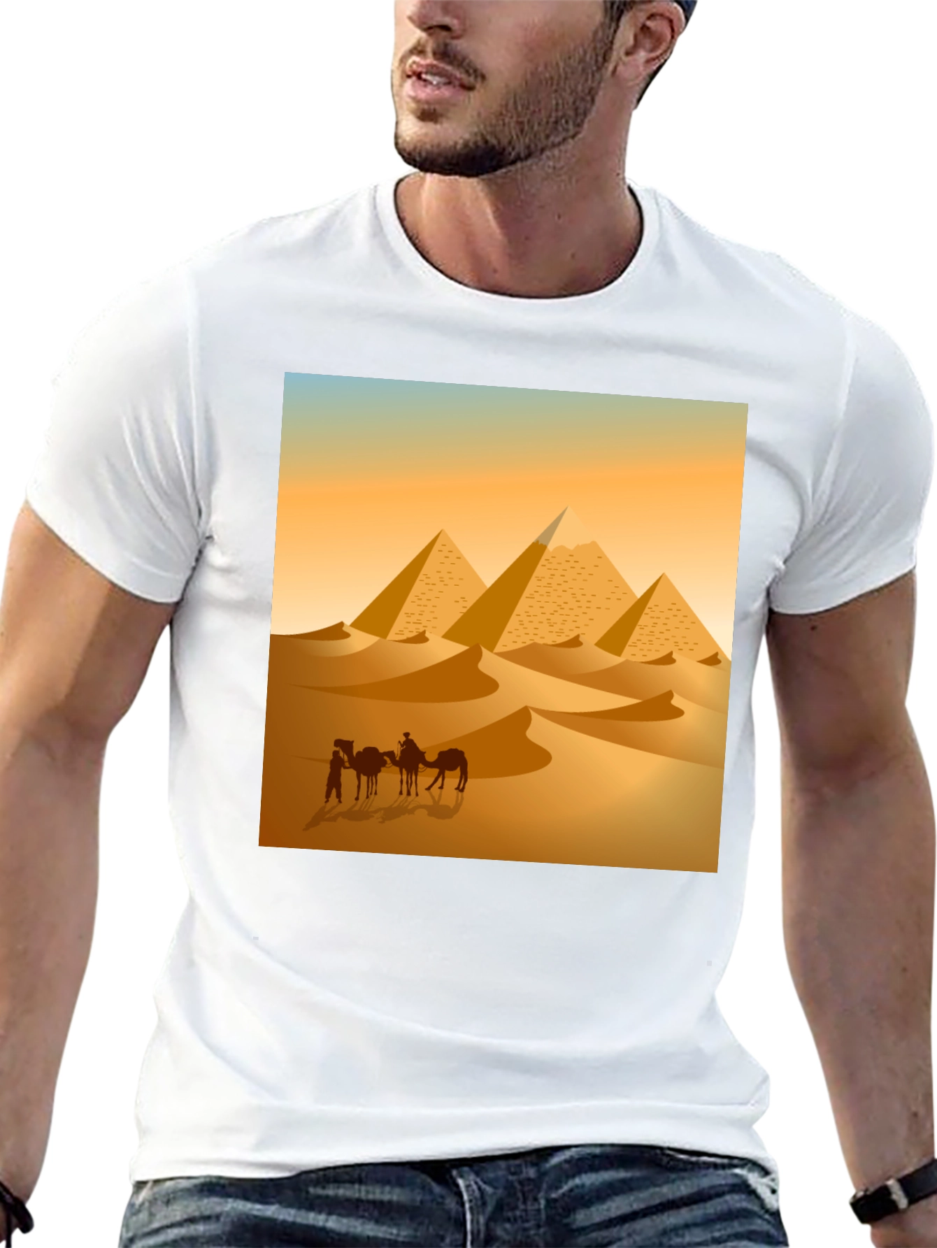 Camiseta Hombre Diseño Pirámides Egipto