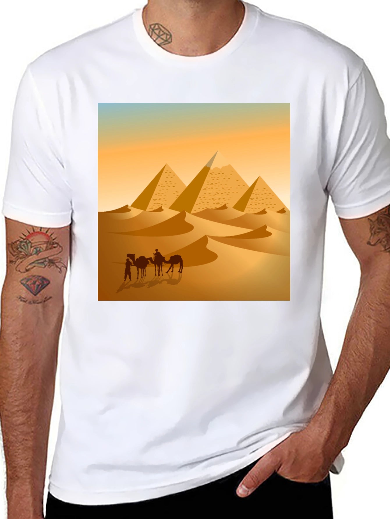 Camiseta Hombre Diseño Pirámides Egipto