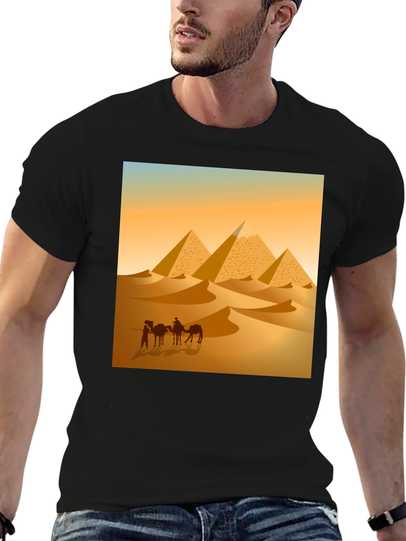 Camiseta Hombre Diseño Pirámides Egipto