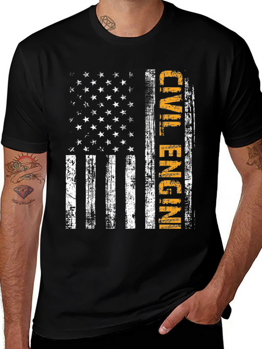 Camiseta ingeniero civil bandera USA
