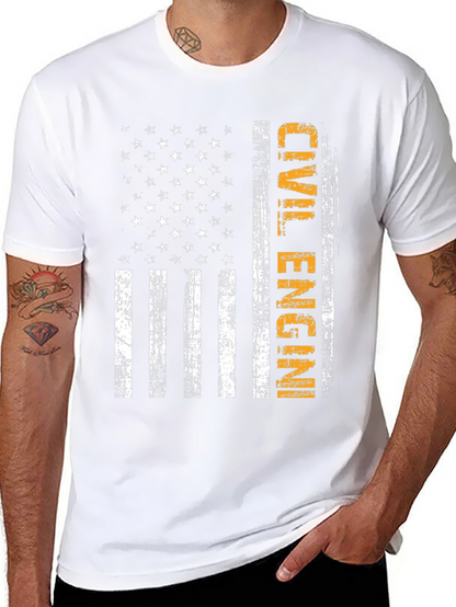 Camiseta ingeniero civil bandera USA