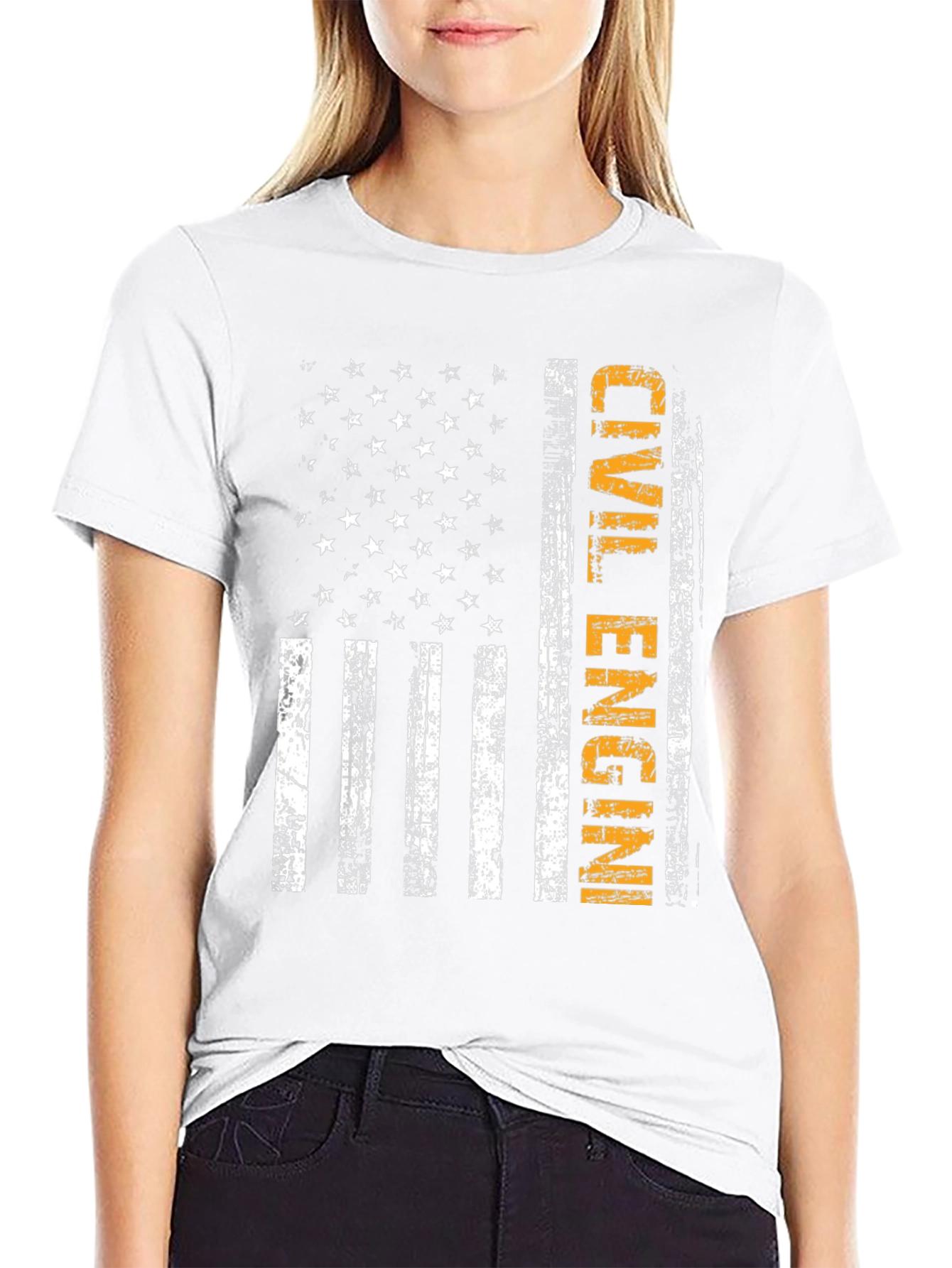 Camiseta ingeniero civil bandera USA