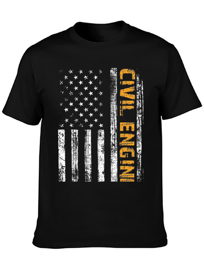 Camiseta ingeniero civil bandera USA