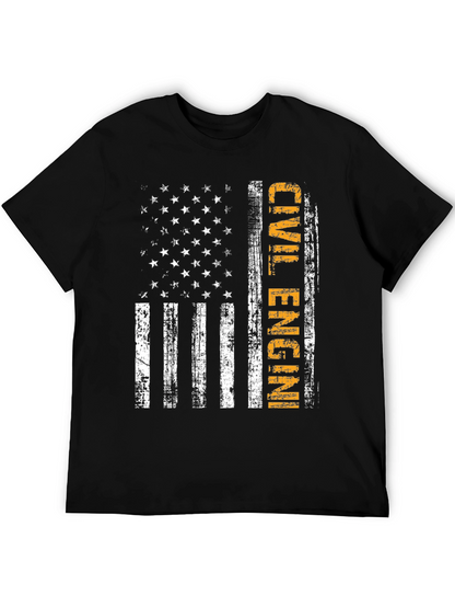 Camiseta ingeniero civil bandera USA