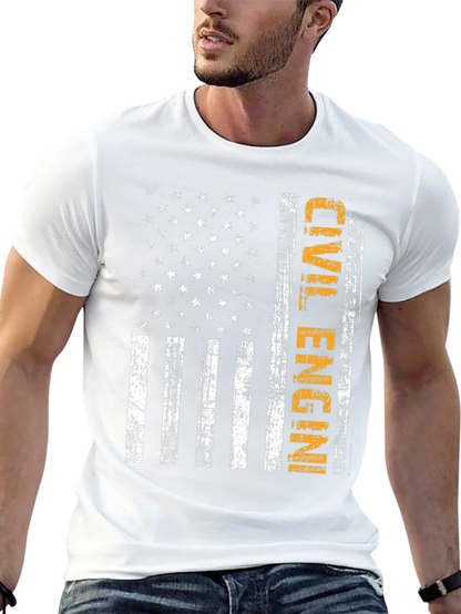 Camiseta ingeniero civil bandera USA