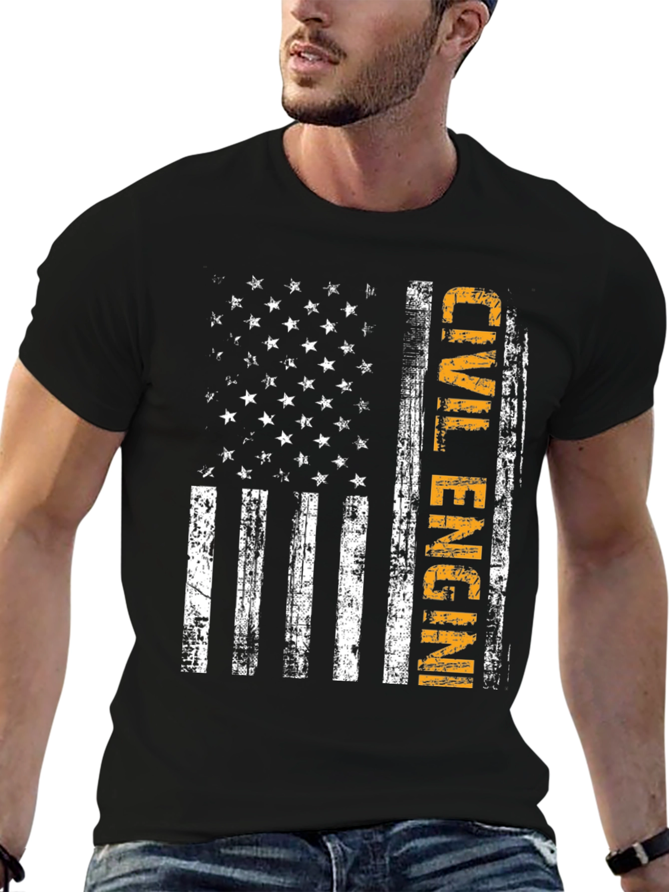 Camiseta ingeniero civil bandera USA