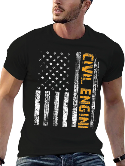 Camiseta ingeniero civil bandera USA