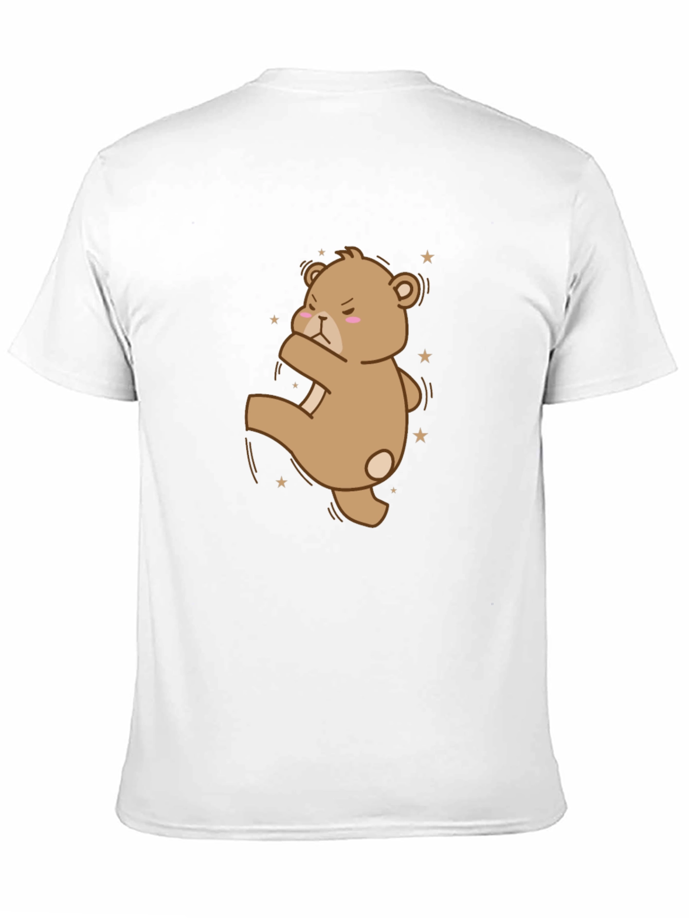 Camiseta Negra con Oso de Dibujos Animados