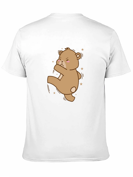 Camiseta Negra con Oso de Dibujos Animados