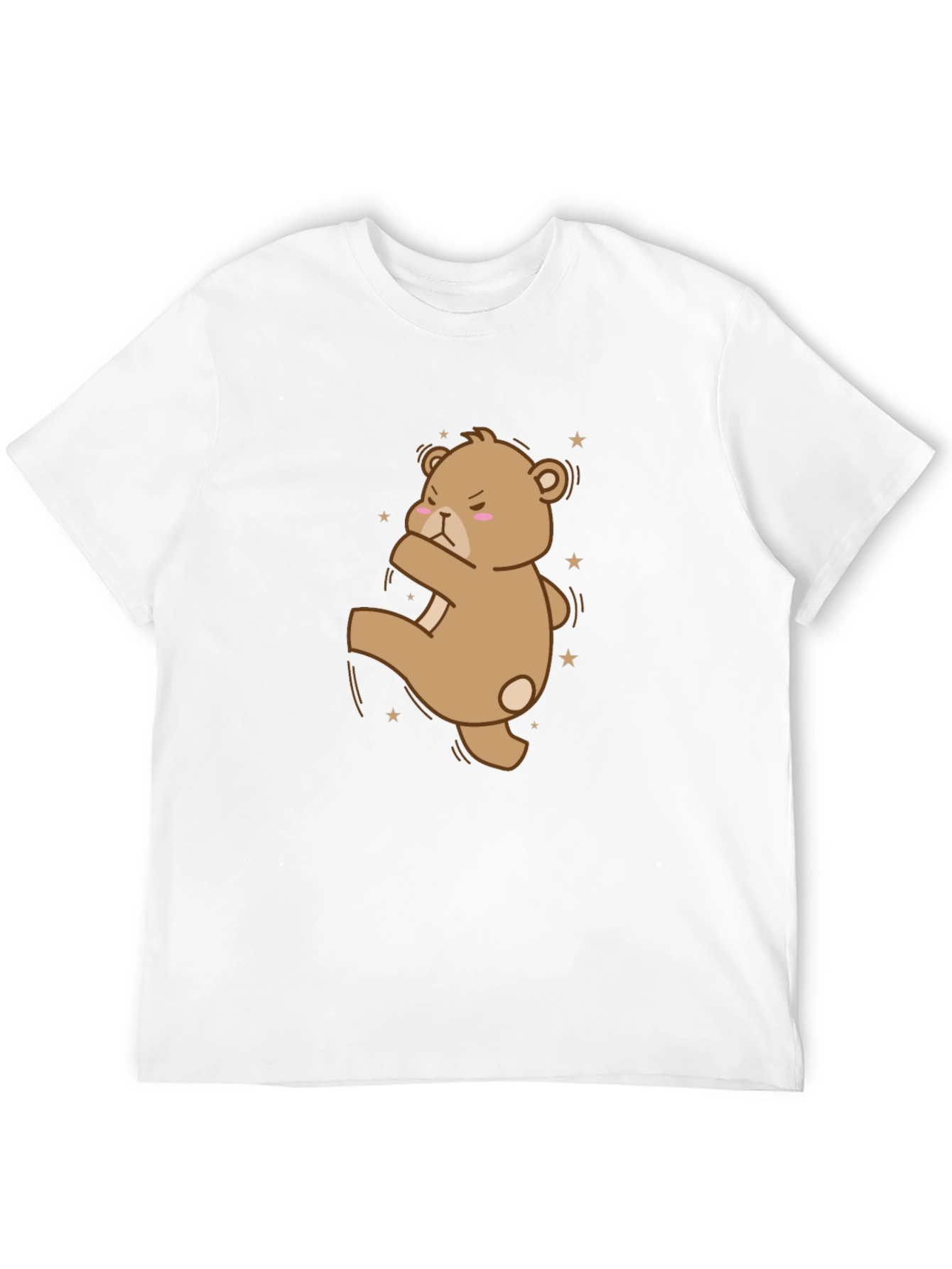 Camiseta Negra con Oso de Dibujos Animados