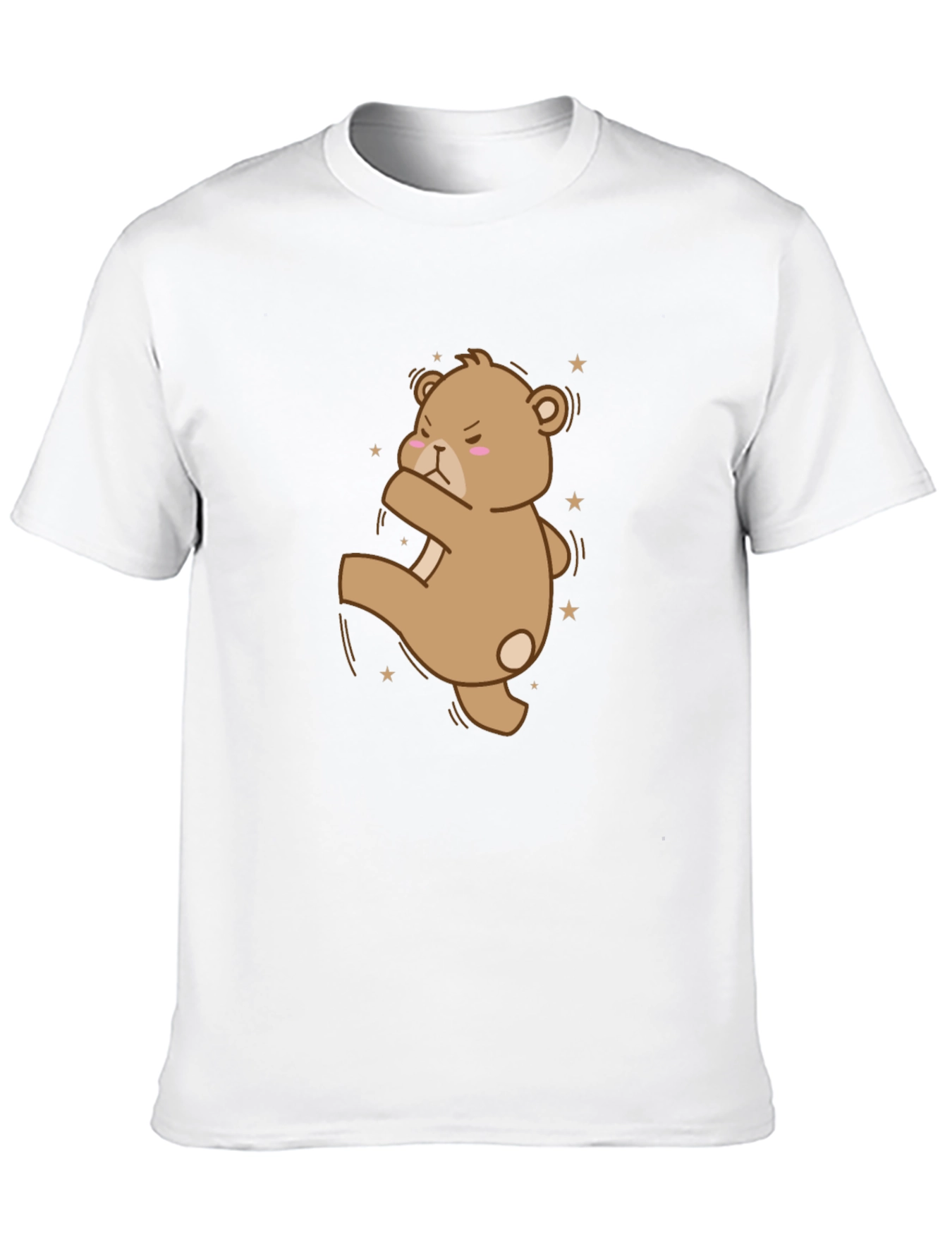 Camiseta Negra con Oso de Dibujos Animados
