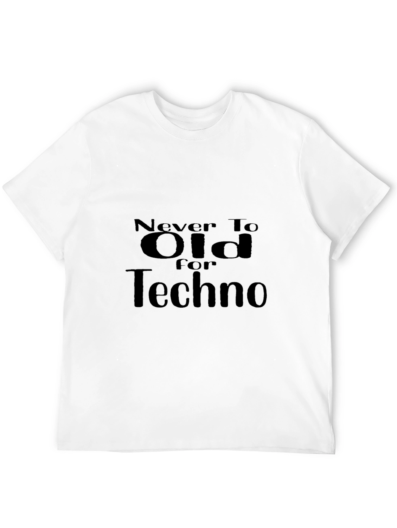 Camiseta Negra Never Too Old For Techno