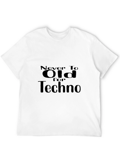 Camiseta Negra Never Too Old For Techno
