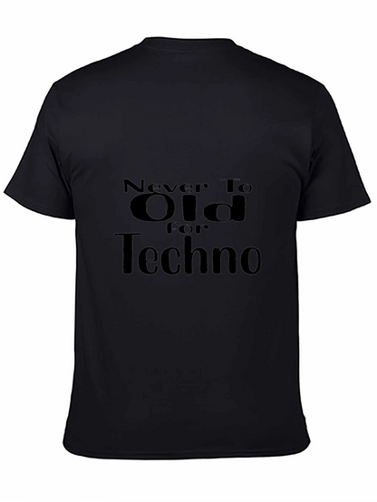 Camiseta Negra Never Too Old For Techno