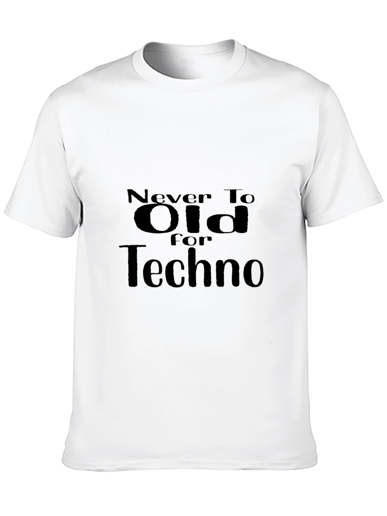 Camiseta Negra Never Too Old For Techno