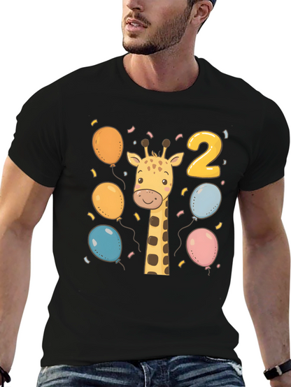 Camiseta Cumpleaños Dos Años con Jirafa