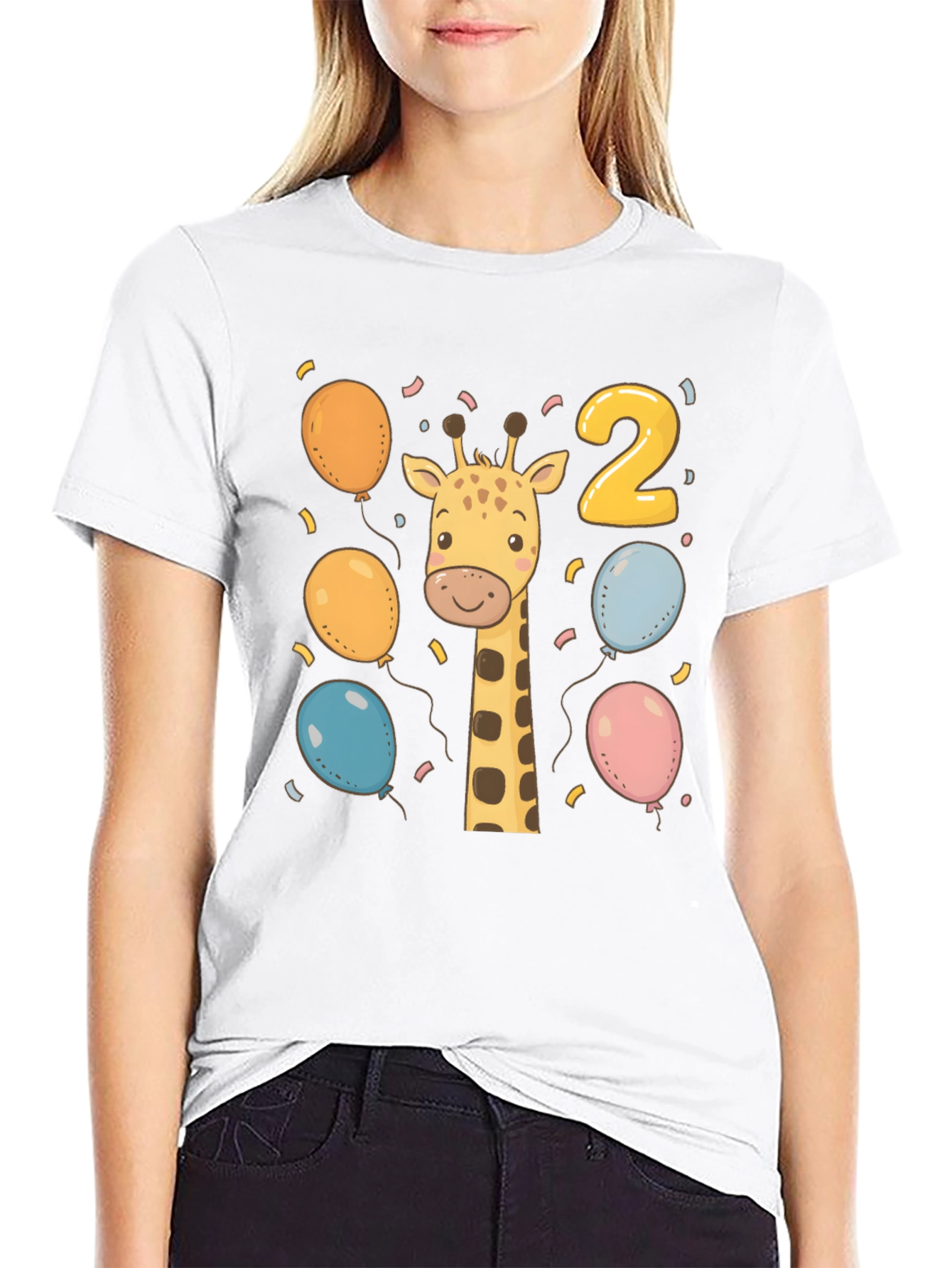 Camiseta Cumpleaños Dos Años con Jirafa