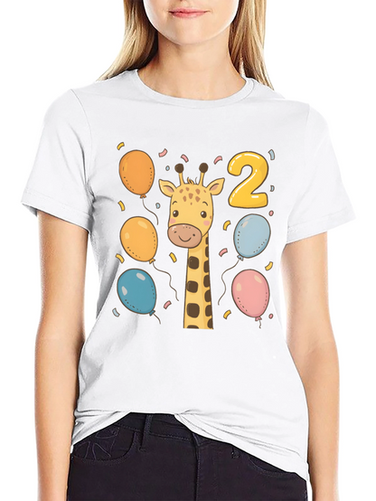 Camiseta Cumpleaños Dos Años con Jirafa