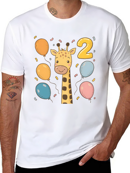 Camiseta Cumpleaños Dos Años con Jirafa