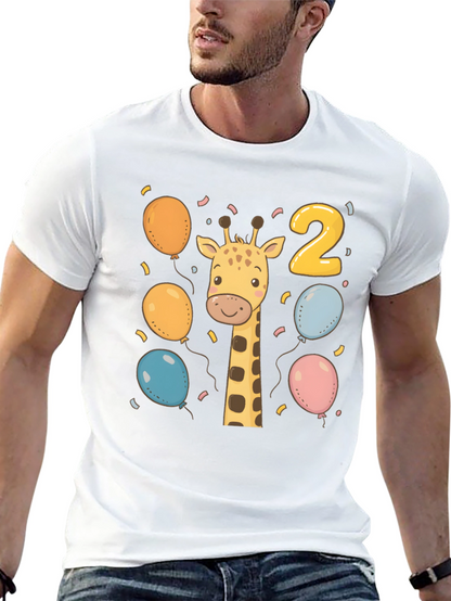 Camiseta Cumpleaños Dos Años con Jirafa
