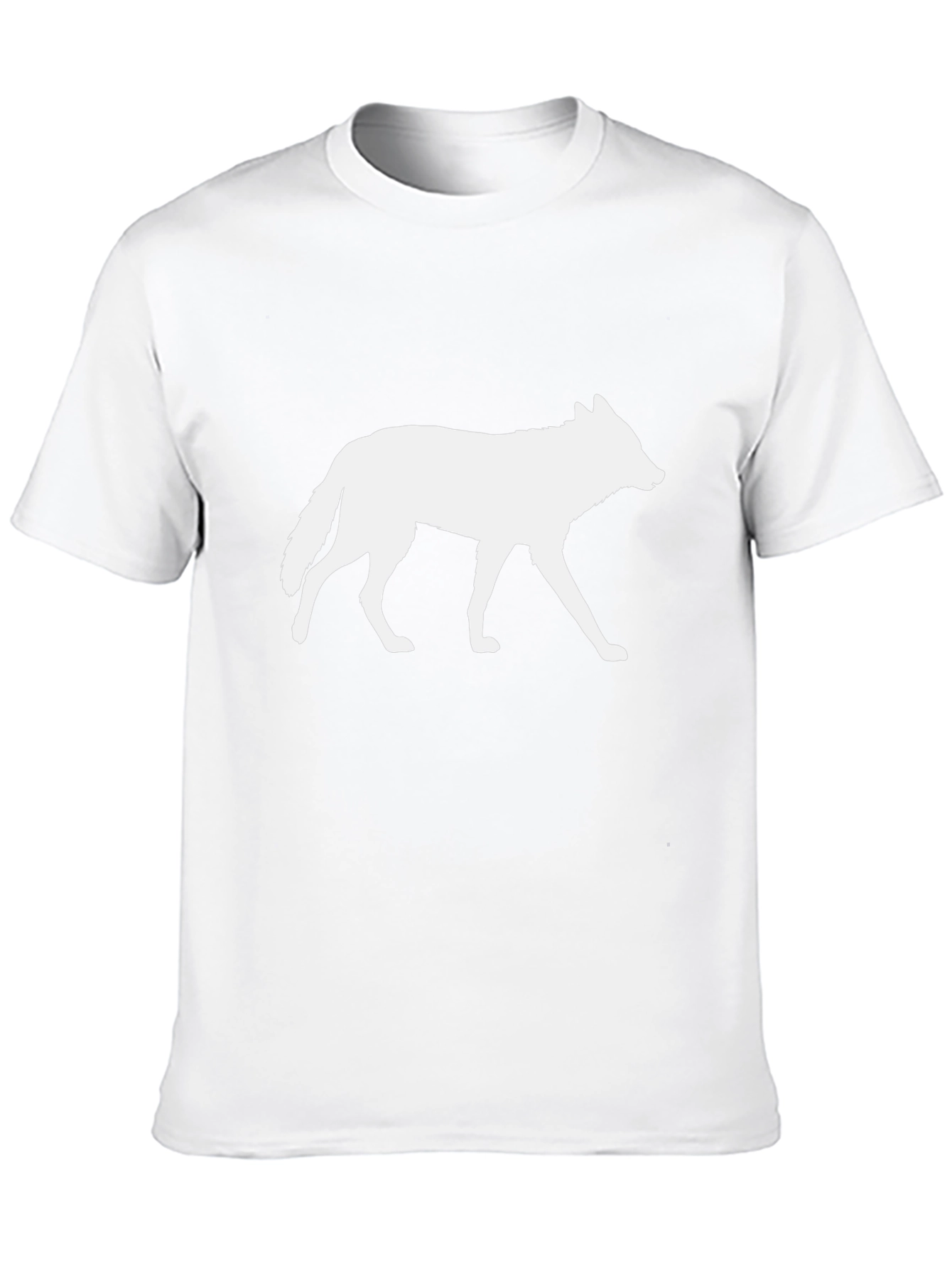 Camiseta Negra con Silueta de Lobo Blanco