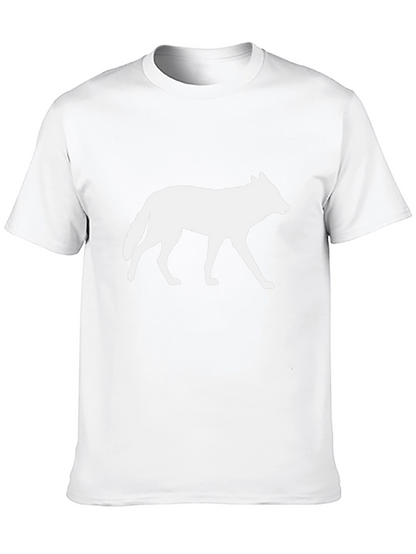 Camiseta Negra con Silueta de Lobo Blanco