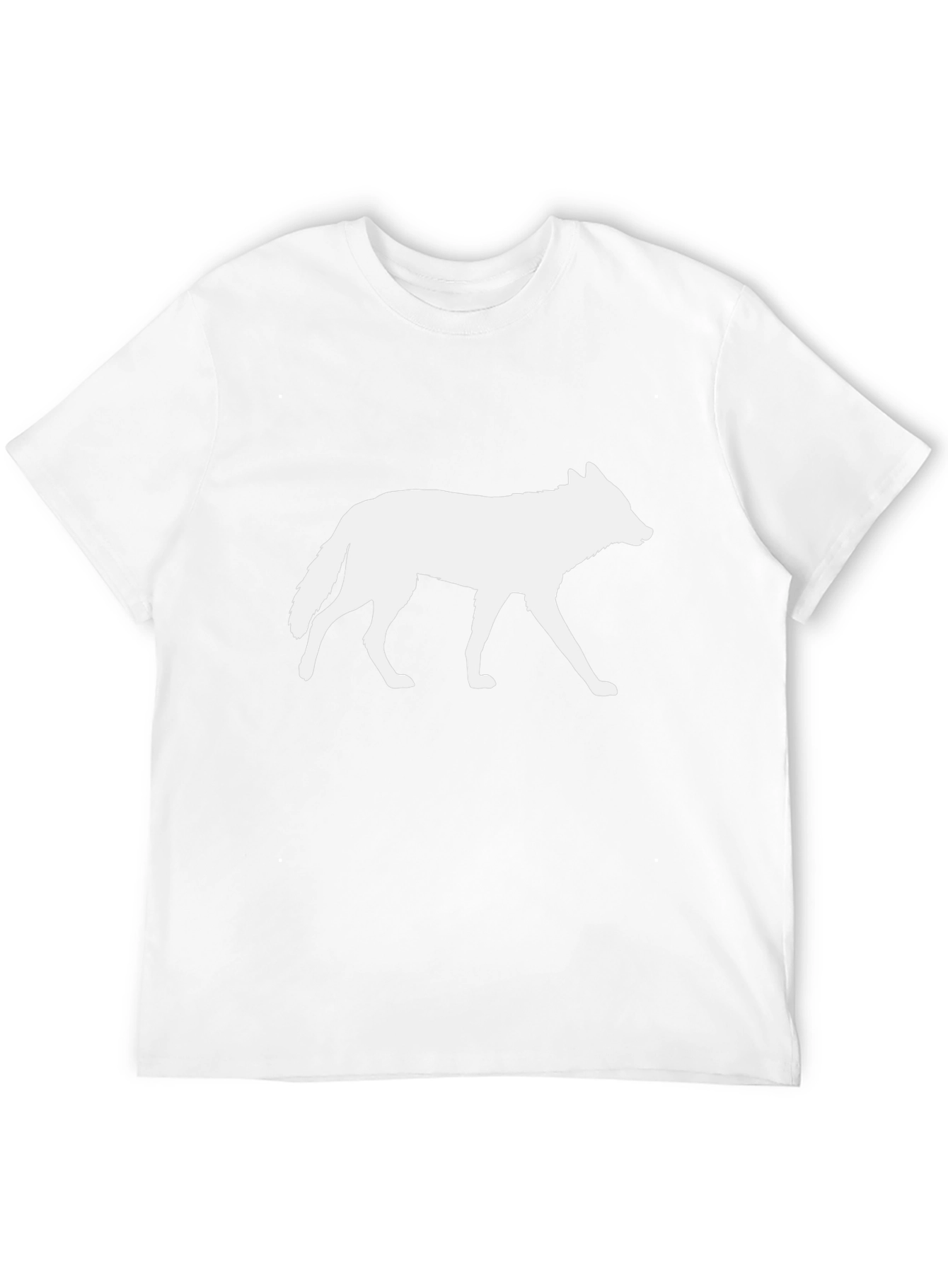 Camiseta Negra con Silueta de Lobo Blanco