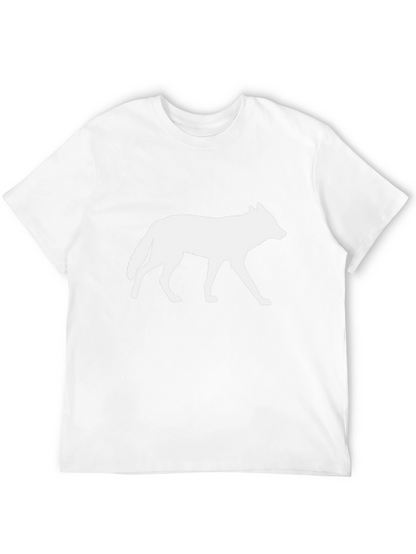 Camiseta Negra con Silueta de Lobo Blanco
