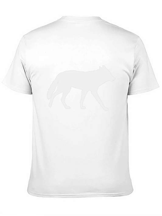 Camiseta Negra con Silueta de Lobo Blanco