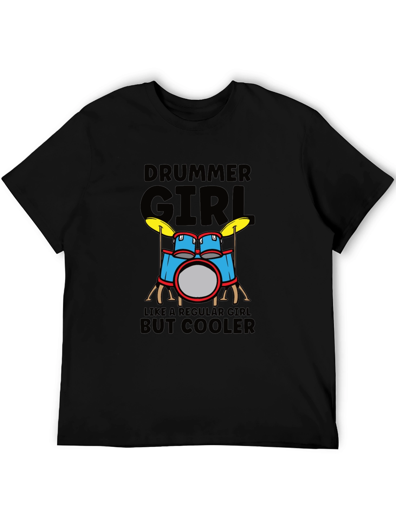 Camiseta Negra Drummer Girl But Cooler