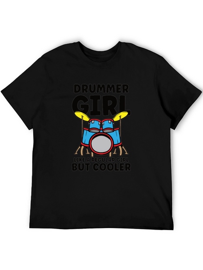 Camiseta Negra Drummer Girl But Cooler