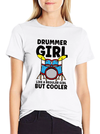 Camiseta Negra Drummer Girl But Cooler