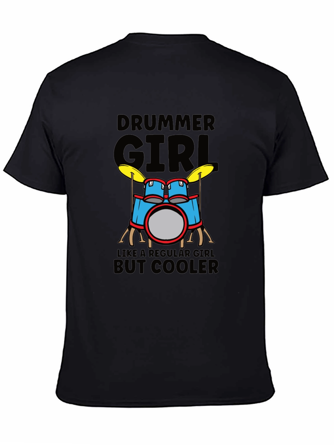 Camiseta Negra Drummer Girl But Cooler